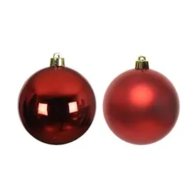 MARELIDA Weihnachtskugeln bruchfest glänzend matt rot 12St