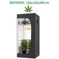 JUNG Growbox Growzelt Indoor 120x120x200cm Premium Mylar 97% reflektierend, Hydroponisches System, Gewächshaus Cannabis Balkon, Wasserdicht, Grow ...