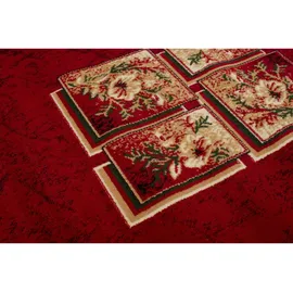 Tapiso Teppich 100 x 200 cm Beige/Rot