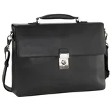 LEONHARD HEYDEN Ottawa Messenger RFID Leder 38 cm Laptopfach Schwarz