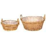vidaXL Blumentopfkorb 2 x 2 pcs Braun