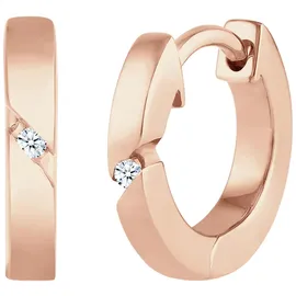Elli DIAMONDS Creolen Basic Diamant (0,03 ct.) roségold 925 Silber onesize