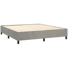 vidaXL Boxspringbett mit Matratze Hellgrau 160x200 cm Samt1389208