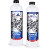 FASTX LIQUIDSOLUTIONS Fast X Bremsenreiniger 2x1 Liter – Werkstattreiniger Frei von Aceton, Schnelle & Effektive Reinigung, Schonend & Rückstandsfrei mit Sehr Kurzer Verdunstungszeit (2x1 Liter)