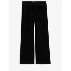 bonprix Hose aus softem Samt, schwarz, 40, Samt