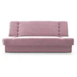 moeblo Schlafsofa Cyprus, Sofa Kippsofa Klappsofa Clic-Clack Couch für Wohnzimmer Federkern Sofagarnitur Polstersofa - 192x85x92 cm -, mit Bettkasten und Schlaffunktion rosa