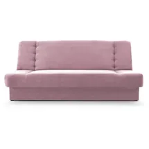 moeblo Schlafsofa Cyprus, Sofa Kippsofa Klappsofa Clic-Clack Couch für Wohnzimmer Federkern Sofagarnitur Polstersofa - 192x85x92 cm -, mit Bettkasten und Schlaffunktion rosa