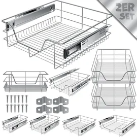 Kesser KESSER® Teleskopschublade ? Küchenschublade ? Küchenschrank ? Korbauszug ? Schrankauszug ? Vollauszug ? Schublade