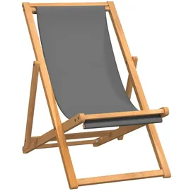 vidaXL Strandstuhl Klappbar Massivholz Teak Grau