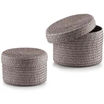 Hti-Living Aufbewahrungsbox Korb-Set 2-tlg. grau