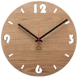 Huamet CH50-A-1604 Holz-Wanduhr Eiche Rund