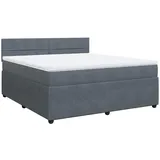vidaXL Boxspringbett 180 x 200 cm Dunkelgrau