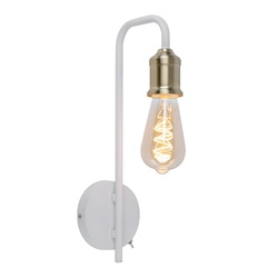 Retro Wand Lampe weiß Wohn Zimmer Messing Leuchte FERNBEDIENUNG im Set inkl. RGB LED Leuchtmittel