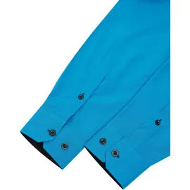 RUSTY NEAL Langarmhemd RUSTY NEAL, Herren, Gr. 4XL, EURO-Größen, blau (petrol), 60% Baumwolle, 37% Polyester, 3% Elasthan, unifarben, Hemden, mit Krawatte