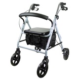 Mobiclinic Mobiclinic®, Rollator, Große Räder für die Straße, Klappbar, mit Stoffkorb und Sitz, Aus Aluminium, Leicht, Beständig, Bremse an den Griffen, Europaische Marke, Modell Sofía, Grau