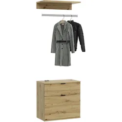 Garderobe Projekt X 2-teilig ca.60x61x34cm Eichefarben