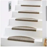 Andiamo Stufenmatte »Saragossa, Made in Netherlands«, halbrund, 6,5 mm Höhe, meliert, selbstklebend, strapazierfähig, 15 Stück in einem Set braun