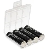 XCell 4x XCell Mignon Akku AA LSD Plus Ni-MH 1,2V 2550 mAh low self-discharge + Akkubox