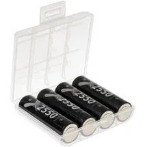 XCell 4x XCell Mignon Akku AA LSD Plus Ni-MH 1,2V 2550 mAh low self-discharge + Akkubox