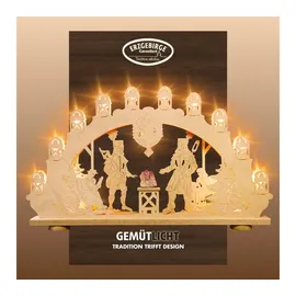 Weigla LED Schwibbogen/Lichterbogen"Bergmann" 15 flammig mit Amethyst Erzgebirge garantiert