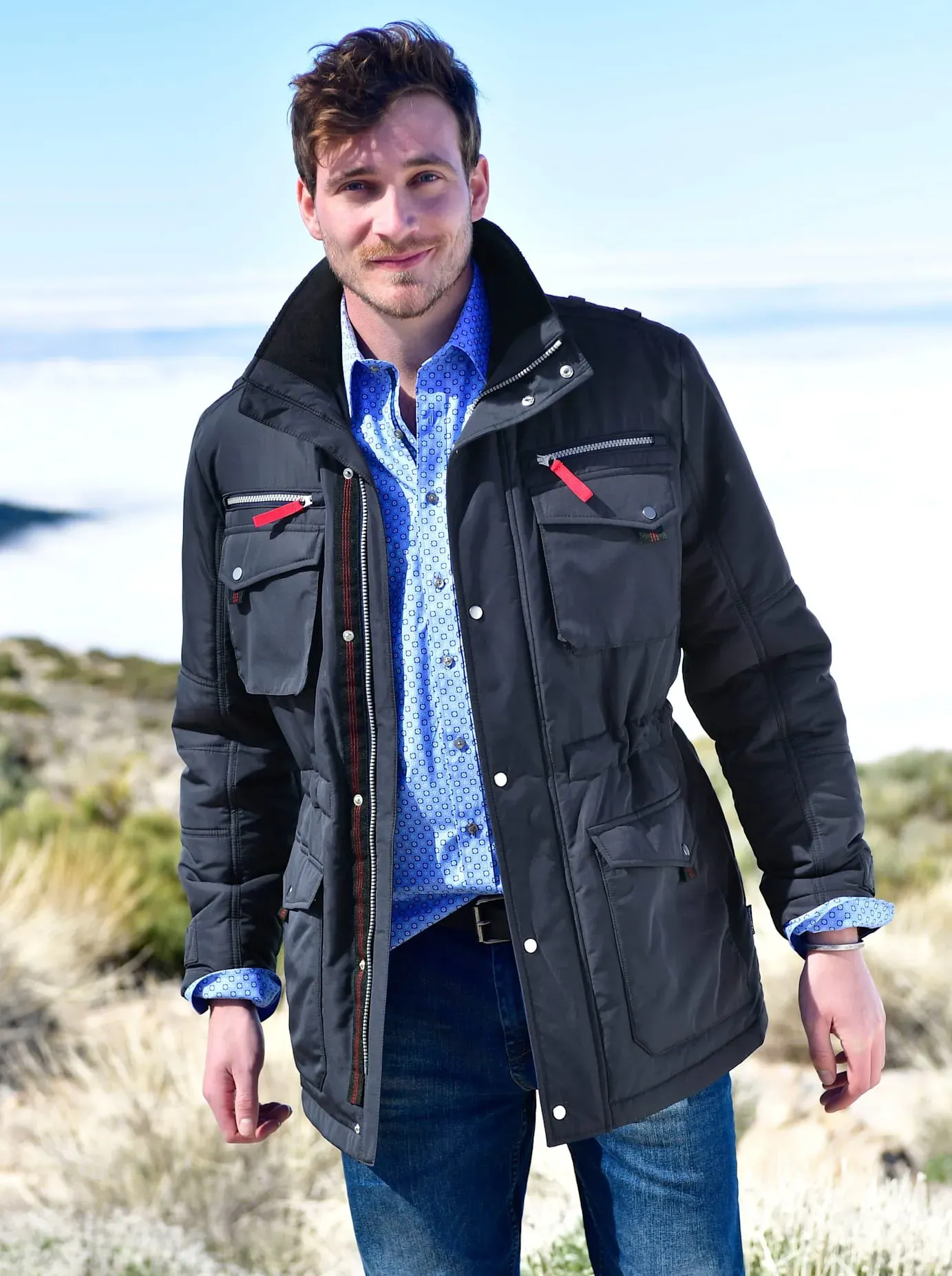 Allwetterjacke MARCO DONATI, Herren, Gr. 52, blau (marine), 100% Polyester, unifarben, Jacken