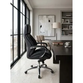 KADIMA DESIGN Chefsessel Echtleder Schwarz