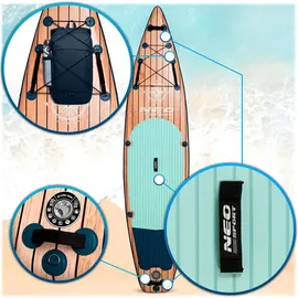 Neo-Sport Stand Up Paddle Board 350 x 81 x 15 cm Blau/Braun