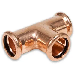 Kupfer Pressfitting T-Stück Mittelabgang erweitert, DVGW, Kontur M, verschiedene Größen (Ausführung: 15 - 18 - 15 mm)