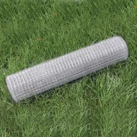 Wiltec Maschendrahtzaun 1mx25m 0,7mm 12x12mm Drahtgitter, Stahl verzinkt, Rolle - 1,40 MILLIMETER x 25 m, 0,7 mm Drahtstärke 12x12 mm Maschengröße, Volierendraht 4-Eck aus