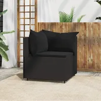 vidaXL Polyrattan Garten-Ecksofa schwarz inkl. Kissen 319777