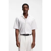 Boss Kurzarmhemd gestreift Beige L