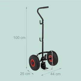 Relaxdays Transportwagen für Gasflaschen 3/5 kg Rot/Schwarz