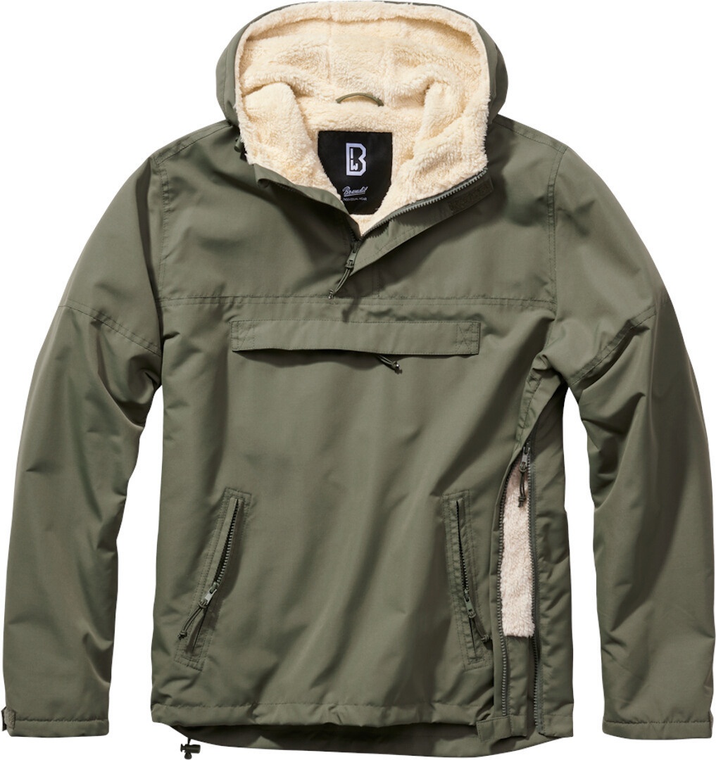 Brandit Windbreaker Sherpa Jas, groen, 3XL Voorman