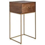 KADIMA DESIGN Nachttisch Mango Massivholz / Metall 40x75,5x35 cm Nachtschrank | Gr.: onesize