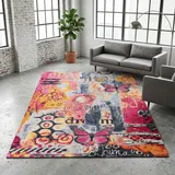 Gino Falcone Teppich GINO FALCONE "Cosima-109", bunt, B:80cm H:3mm L:160cm, Polyester, Teppiche, Teppich, flachgeweber Jaquard-Teppich, mit Chenillegarn, modernes Design
