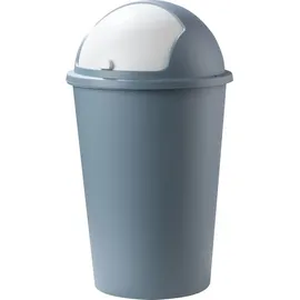 Home4You Abfalleimer 2er Set 50 Liter, Ø 40 cm - Pastellblau - Kunststoff - - Blau/Weiß