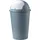 Home4You Abfalleimer 2er Set 50 Liter, Ø 40 cm - Pastellblau - Kunststoff - - Blau/Weiß