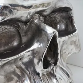 Mendler Beistelltisch Totenkopf 52x55x55cm silber