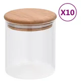 vidaXL Vorratsglas mit Bambusdeckel 600 ml 10 St.