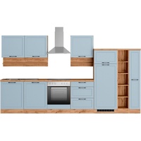 Kochstation Küche »KS-Lana«, 360 cm breit, wahlweise mit oder ohne E-Geräte, blau