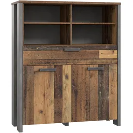 Forte Highboard 106 x 125,4 x 41,4 cm Beige / Braun / Grau