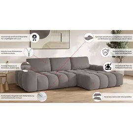 OTTO home Eckcouch Polyester 2-Sitzer Dunkelgrau
