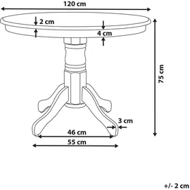 Beliani Esstisch Ø 120 cm schwarz