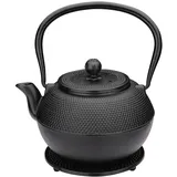 Weis Teekanne Gusseisen 1100 ml + Untersetzer, Maße: 15,5cm x 18,5cm x 13cm, 17944