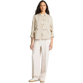 Tom Tailor Damen Regular Fit Jacke mit Leinenanteil, braun, Uni, Gr. 36