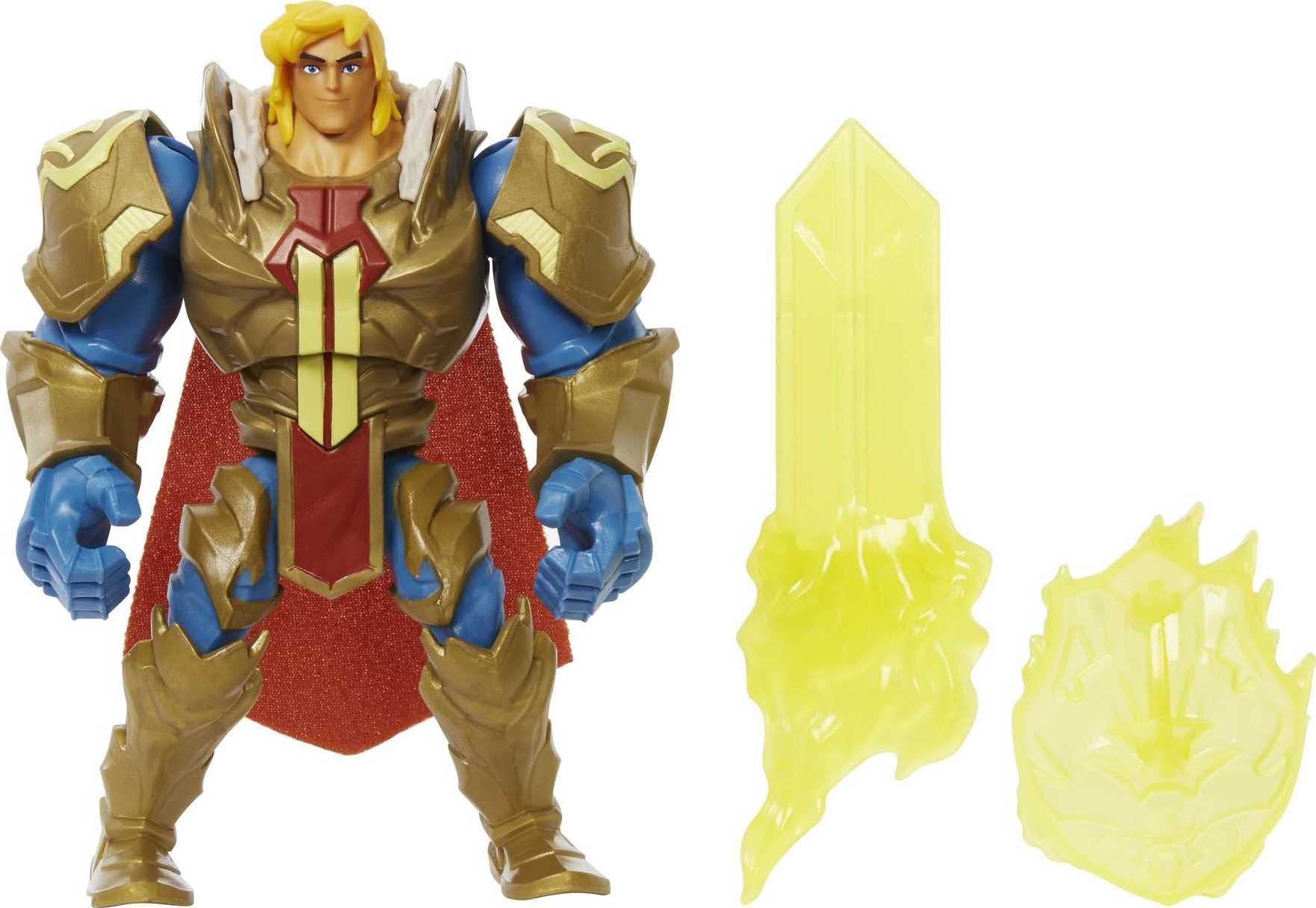 Masters of the Universe HDY37 - He-Man Action-Figur in Grayskull-Rüstung mit Power Attack Move & 2 Zubehörteilen, inspiriert von MOTU Netflix Zeichentrickserie, Sammelspielzeug für Kinder ab 4 Jahren