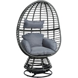 ESTEXO Polyrattan Loungesessel Schwingsessel Rattan Sessel Relaxsessel Stuhl Anthrazit