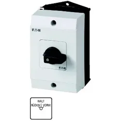 Eaton 222673 Wendeschalter, T0, 20 A, Aufbau, 3 Baueinheit(en), Kontakte: 6, 45 °, rastend, mit HALT-Stellung, Rückwärts-Halt-Vorwärts,