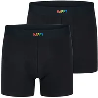 Happy Shorts Boxershorts Schwarz S 2er Pack