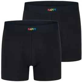Happy Shorts Boxershorts Schwarz S 2er Pack